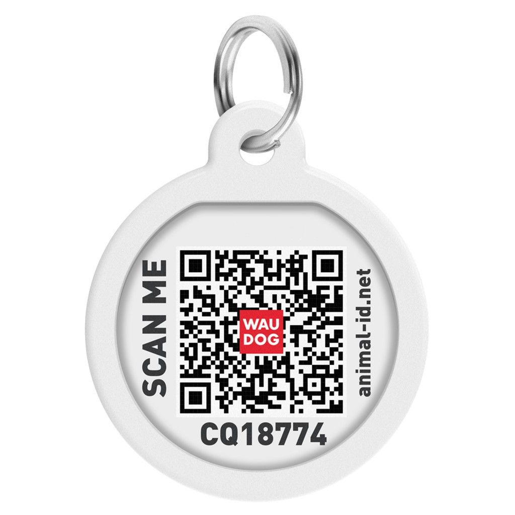 Адресник для тварин WAUDOG Smart ID з QR паспортом "Маршмеллоу", круг 25 мм (0625-0214) - зображення 2