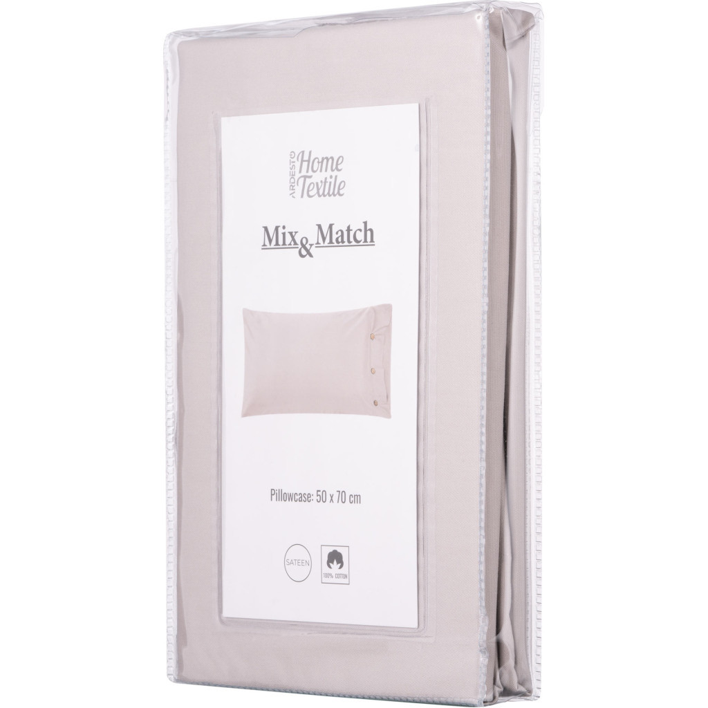 Наволочка Ardesto Mix&Match 50х70см сатин, айворі (ART5070PCC) - зображення 4