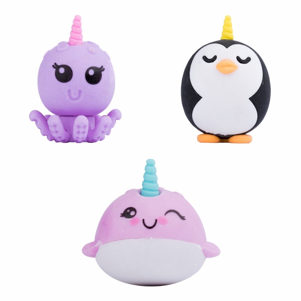 Гумка Yes Sea unicorns, набір 3шт (560542) - изображение 2