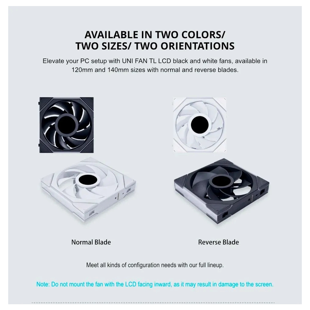 Кулер до корпусу Lian Li Reverse TL LCD 140-1, Black (G99.14RTLLCD1B.00) - зображення 8
