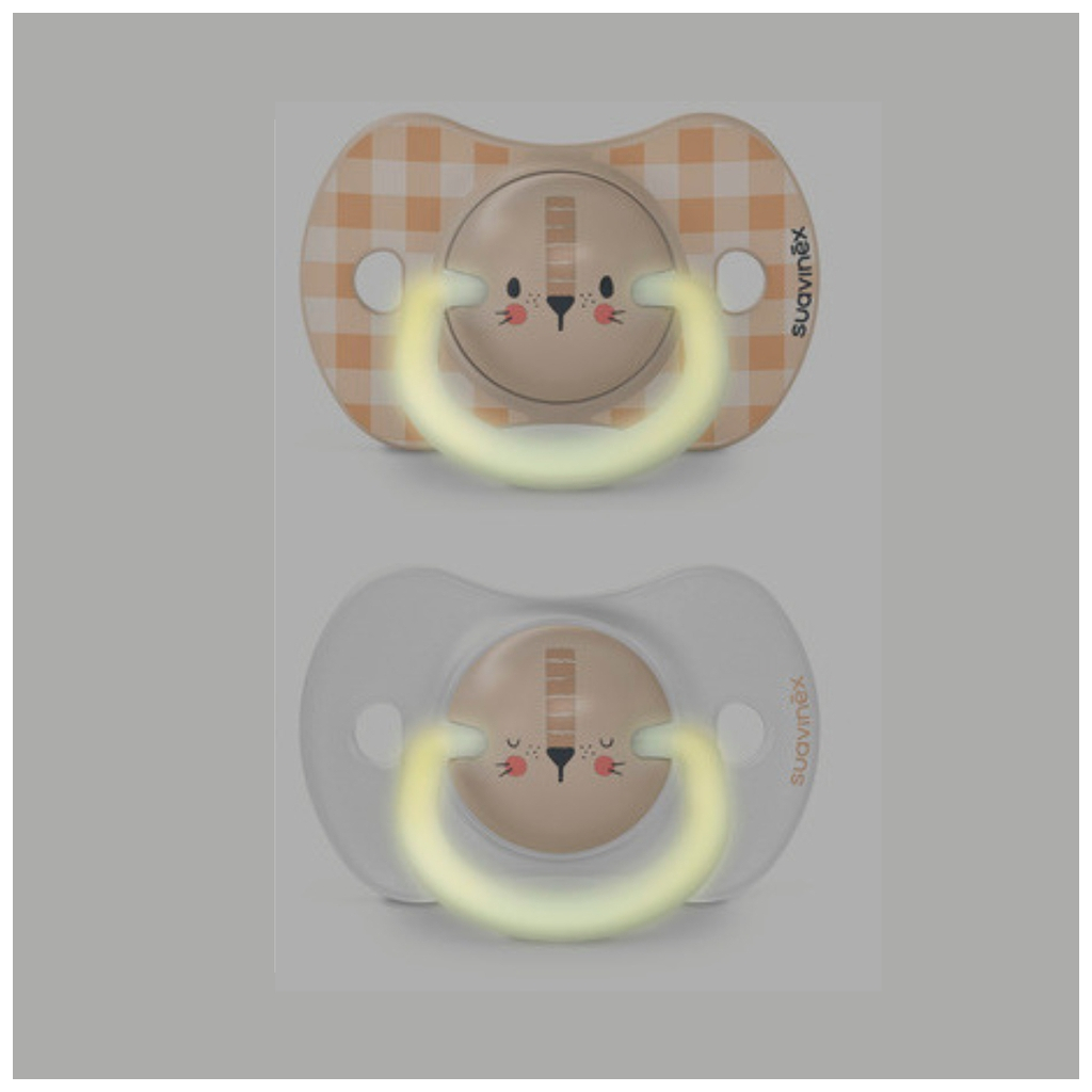 Пустушка Suavinex фізіологочна 2 шт. 0-6 місяців,нічна/лев (308211) - зображення 5