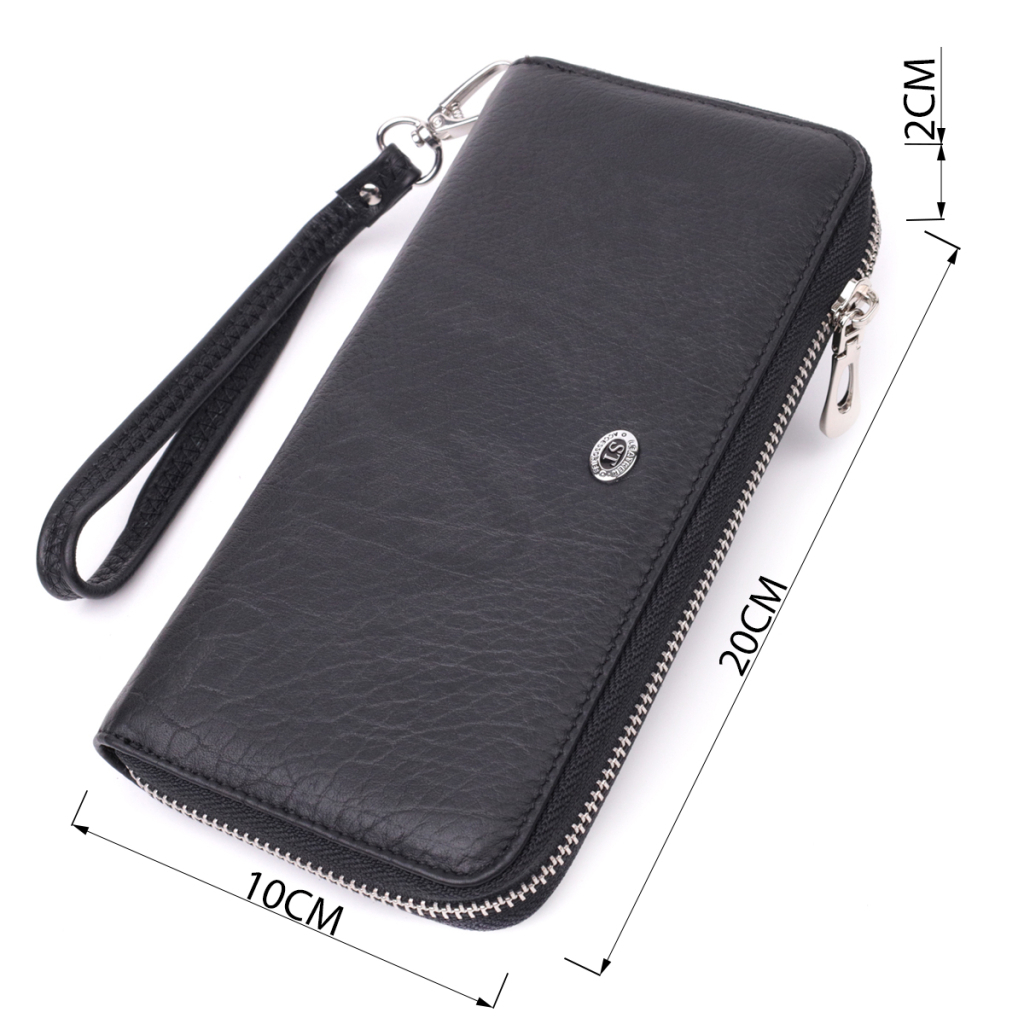 Гаманець ST Leather З натуральної шкіри Чорний (22562) - зображення 3