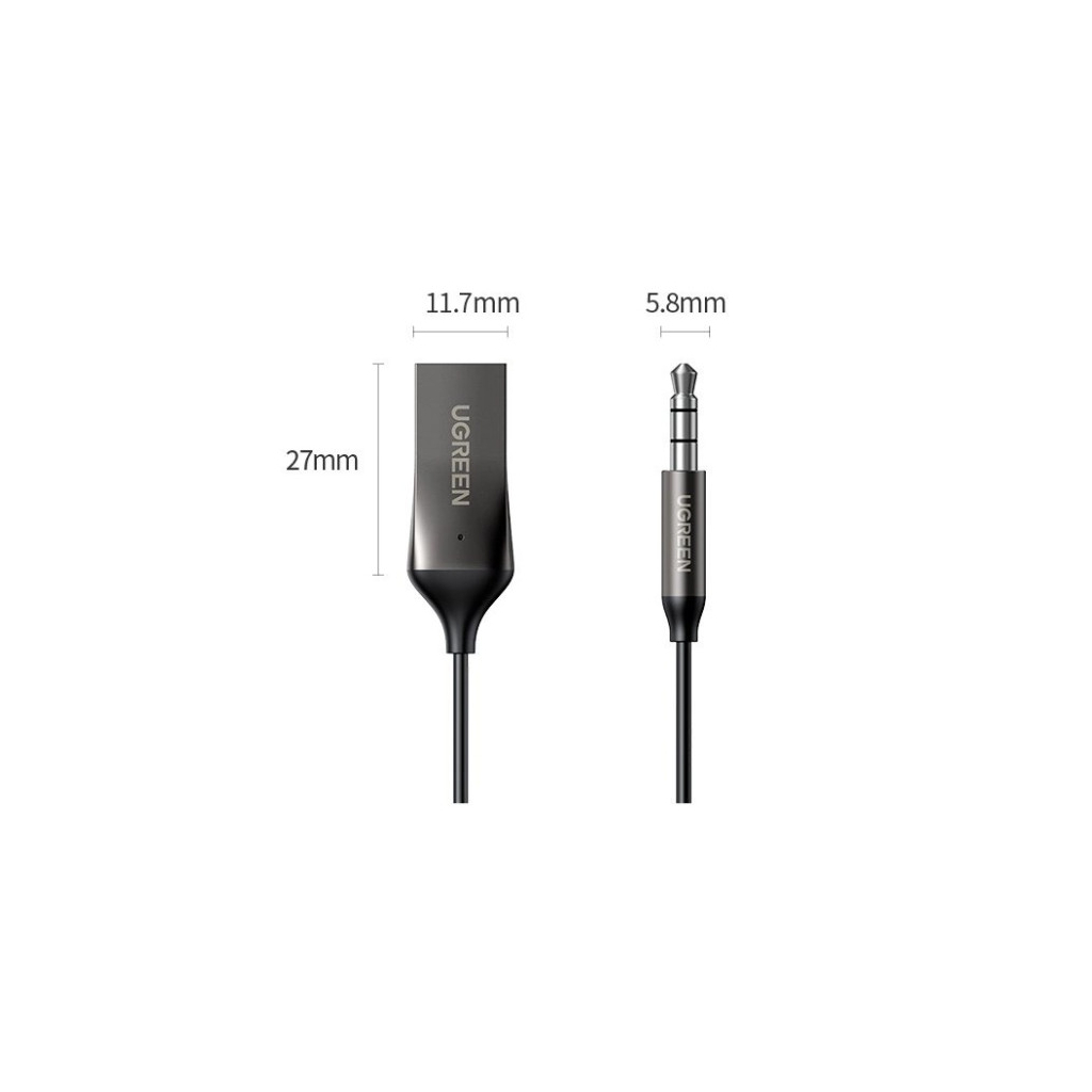 FM модулятор Ugreen Bluetooth 5.0 Aux with mic CM309 UGREEN Black (70601) - изображение 4