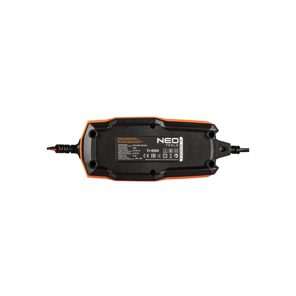Зарядний пристрій для автомобільного акумулятора Neo Tools 2А/35Вт, 4-60Ач, для кислотних/AGM/GEL (11-890) - зображення 4