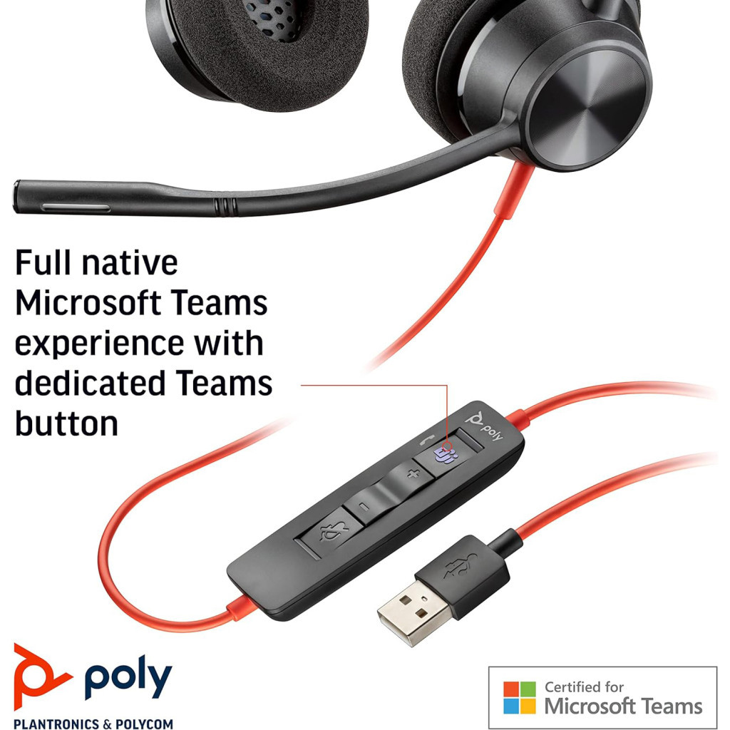 Навушники Poly Blackwire 3320-M USB-A/C (8X220AA) - зображення 2