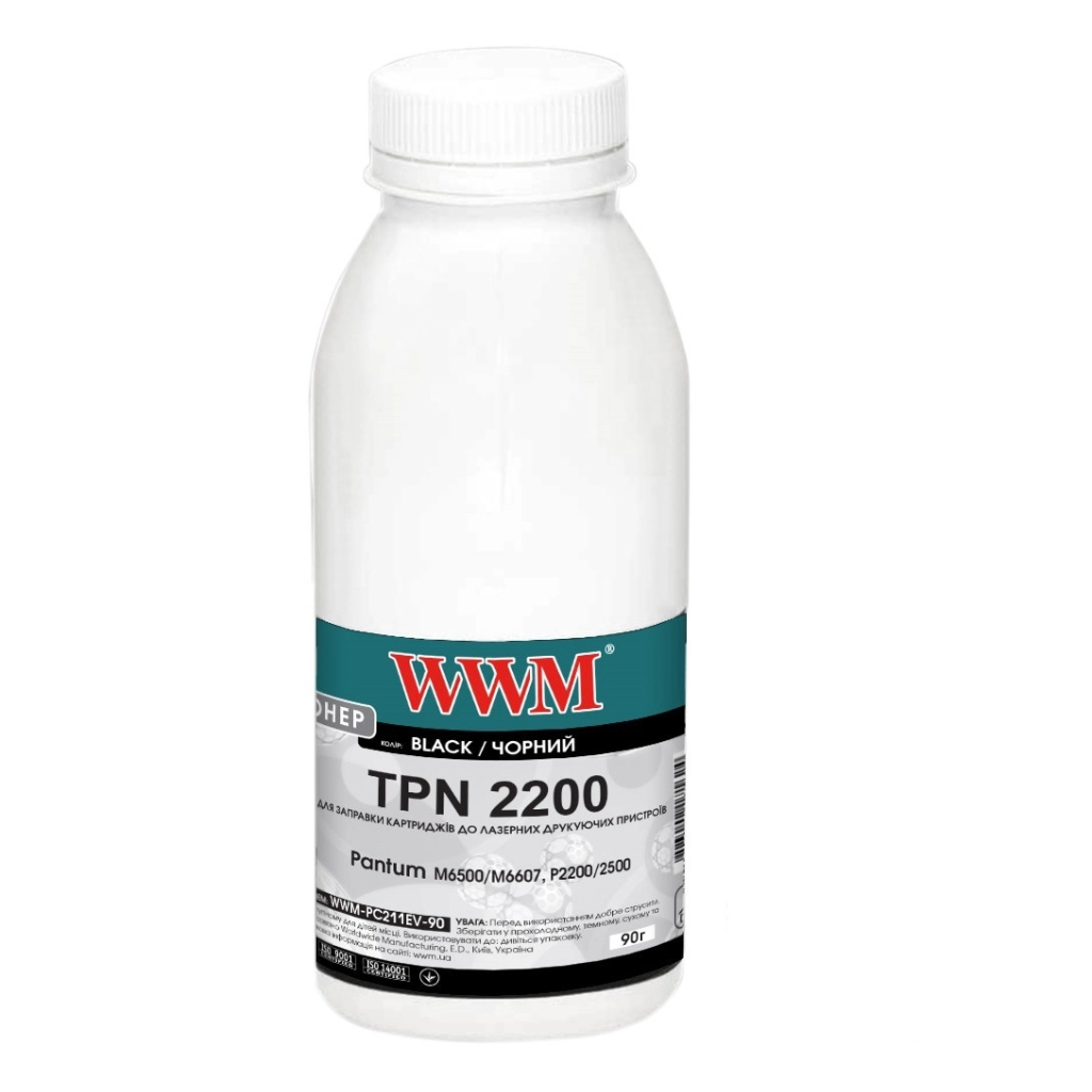Тонер Pantum M6500/M6607, P2200/2500, 90г Black, chip WWM (TC-PC-211RB-WWM) - изображение 1