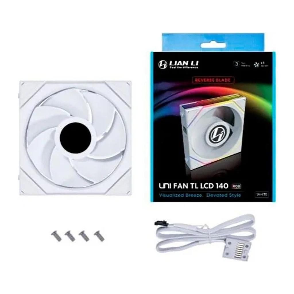 Кулер до корпусу Lian Li Reverse TL LCD 140-1, White (G99.14RTLLCD1W.00) - зображення 6