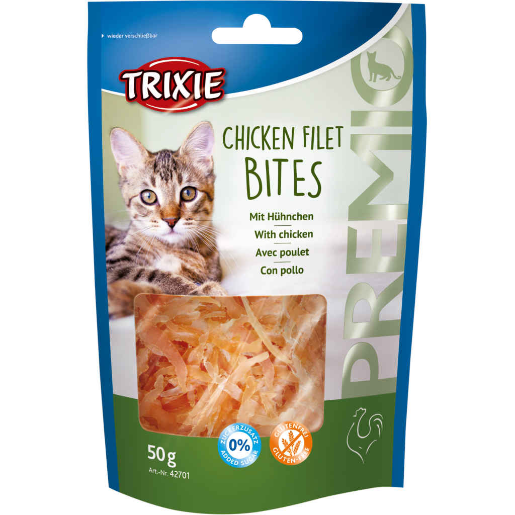 Ласощі для котів Trixie Premio Chicken Filet Bites філе куряче сушене 50 г (4011905427010) - зображення 1