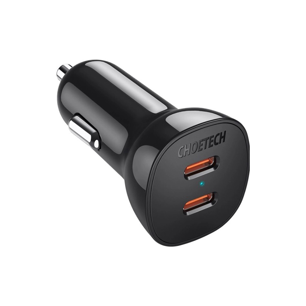 Зарядний пристрій Choetech 2xUSB 40W (2xUSB-C) PD3.0 20W (TC0008-V2-BK) - зображення 2