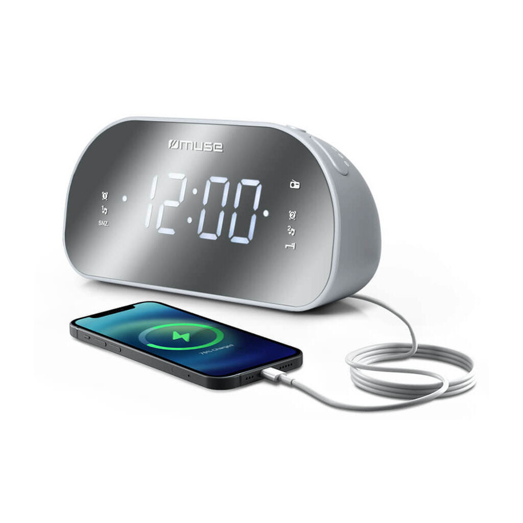 Настільний годинник Muse радіо-годинник дзеркальний (M-170 CMR) - зображення 3