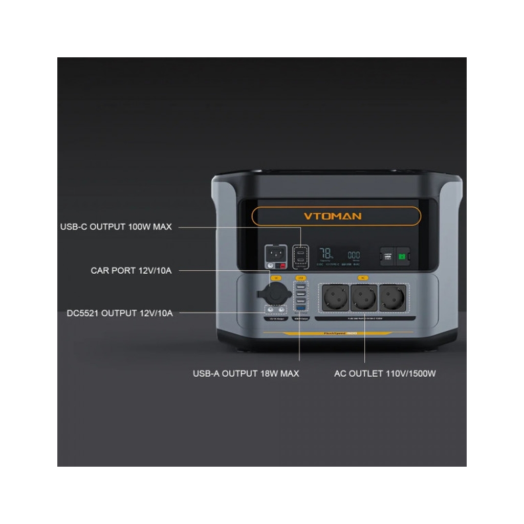Зарядна станція Vtoman FlashSpeed 1500 PB-58 1500W 1548Wh (FlashSpeed 1500) - зображення 5