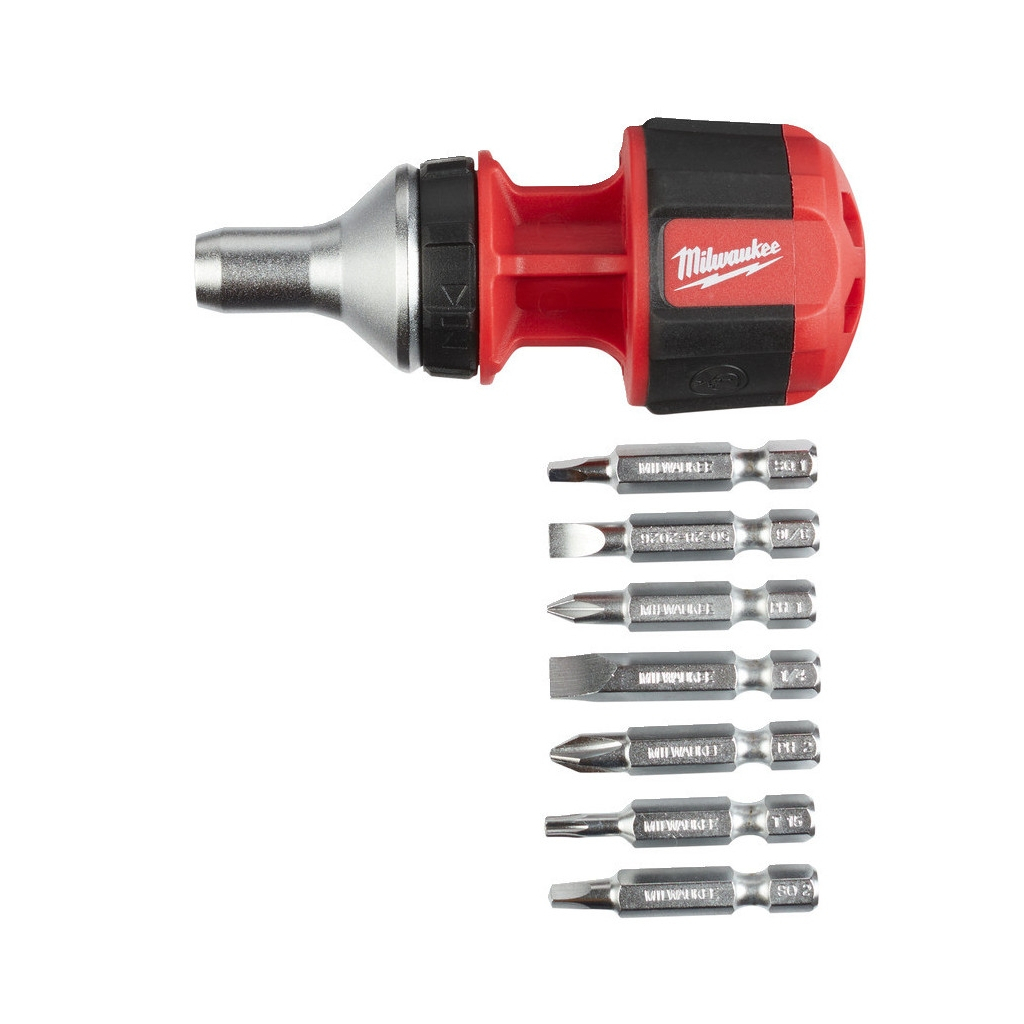 Набір викруток Milwaukee з тріскачкою коротка 8 в 1 (4932471868) - зображення 3