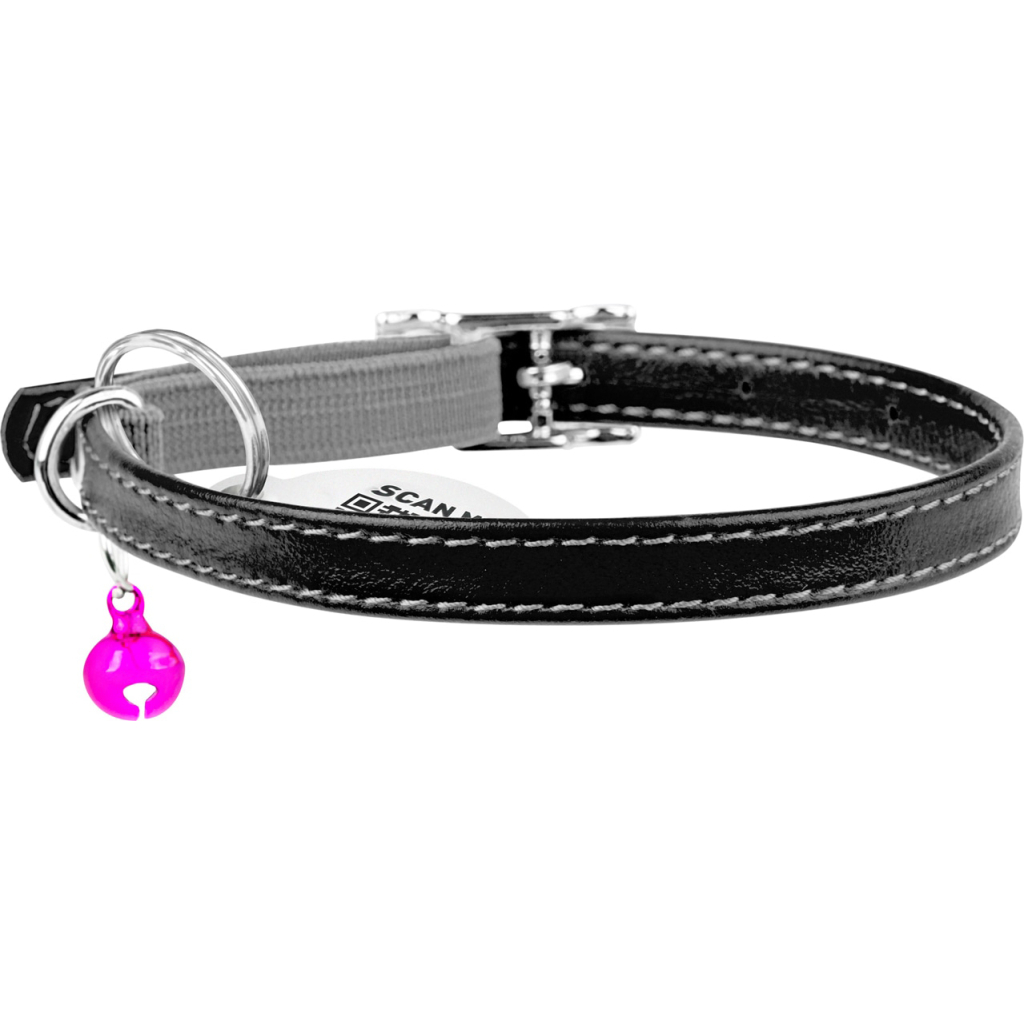 Нашийник для тварин WAUDOG Glamour з QR паспортом Д 17-20 см чорний (32751) - зображення 2