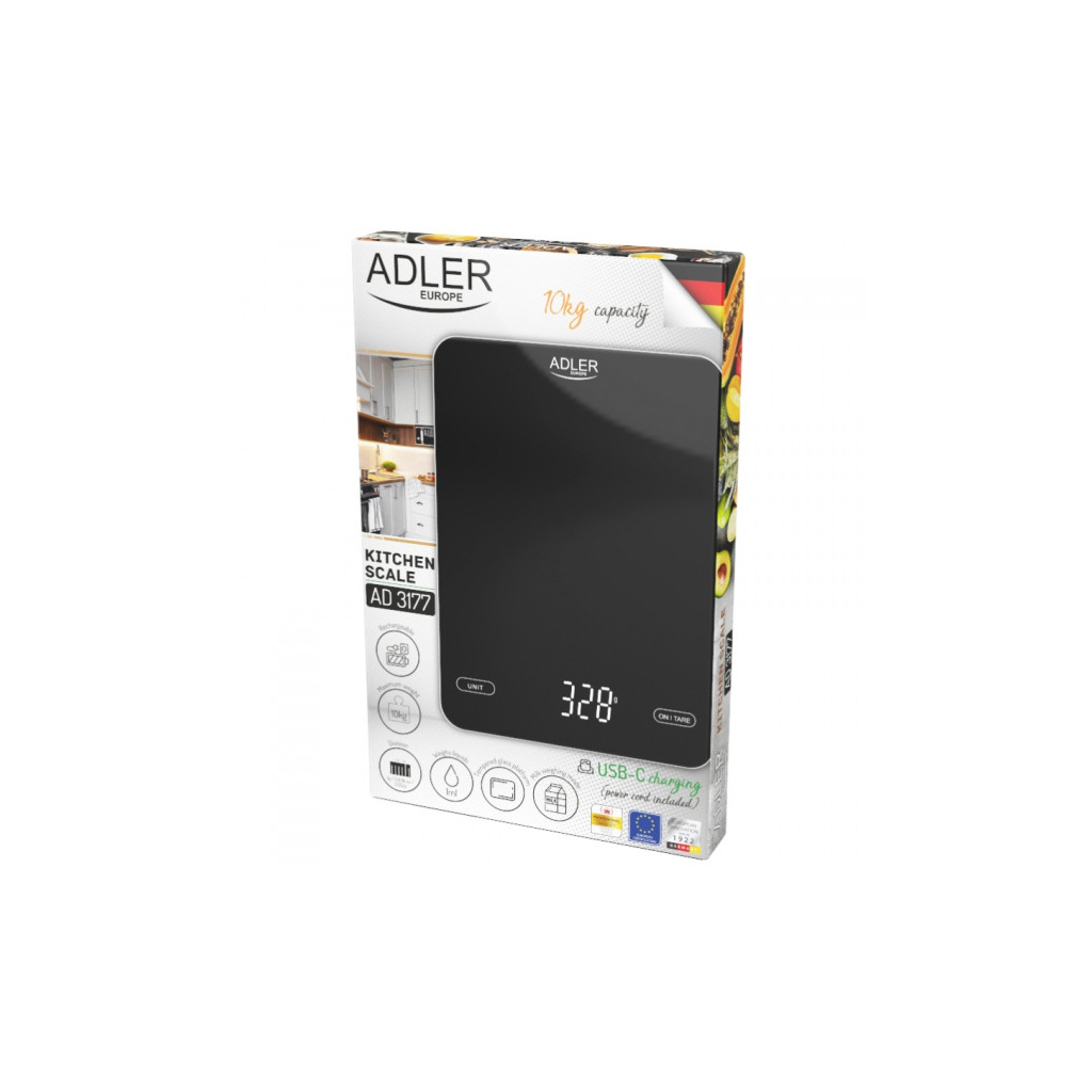 Ваги кухонні Adler AD 3177 black - изображение 5
