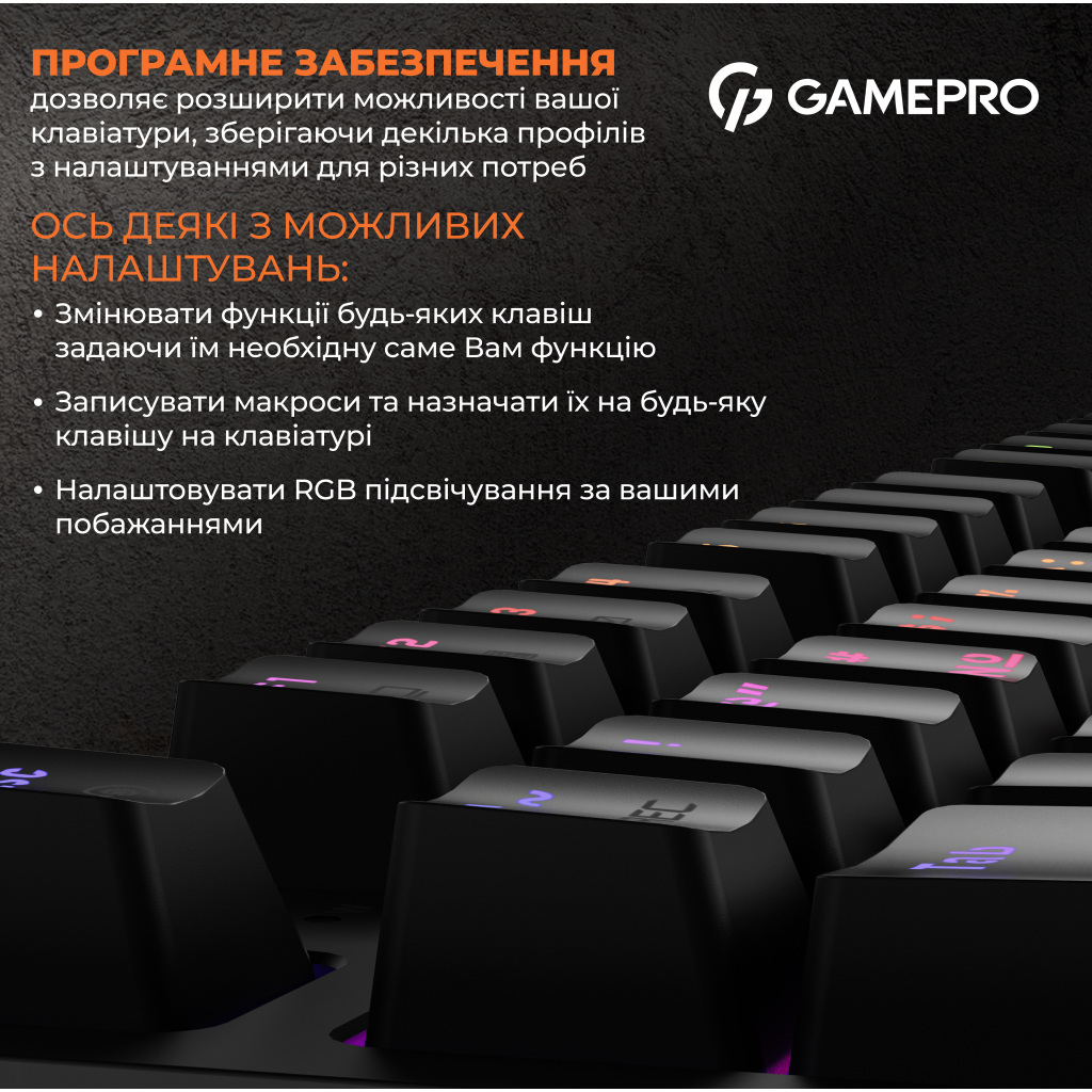 Клавіатура GamePro MK180B Hot-Swap Red Swich RGB USB UA Black (MK180B) - зображення 12