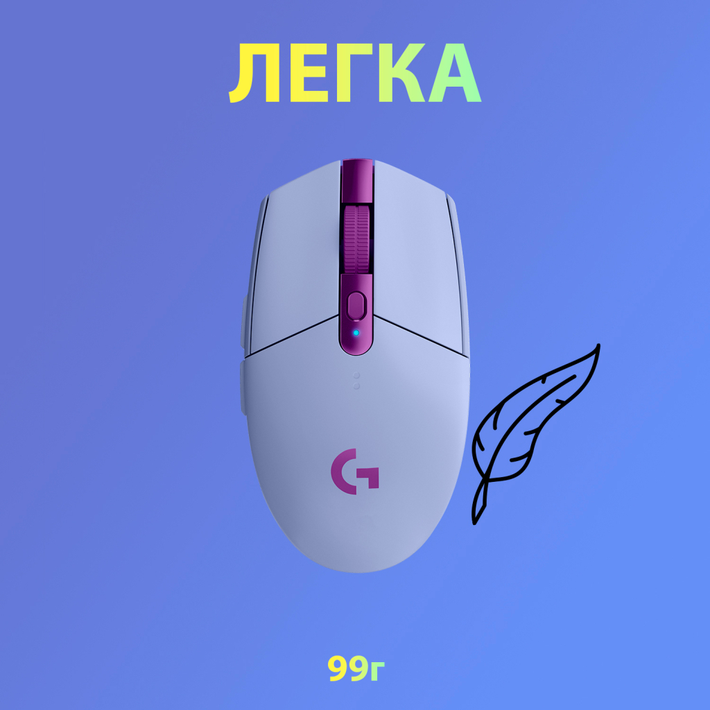 Мишка Logitech G305 Lightspeed Lilac (910-006022) - зображення 5
