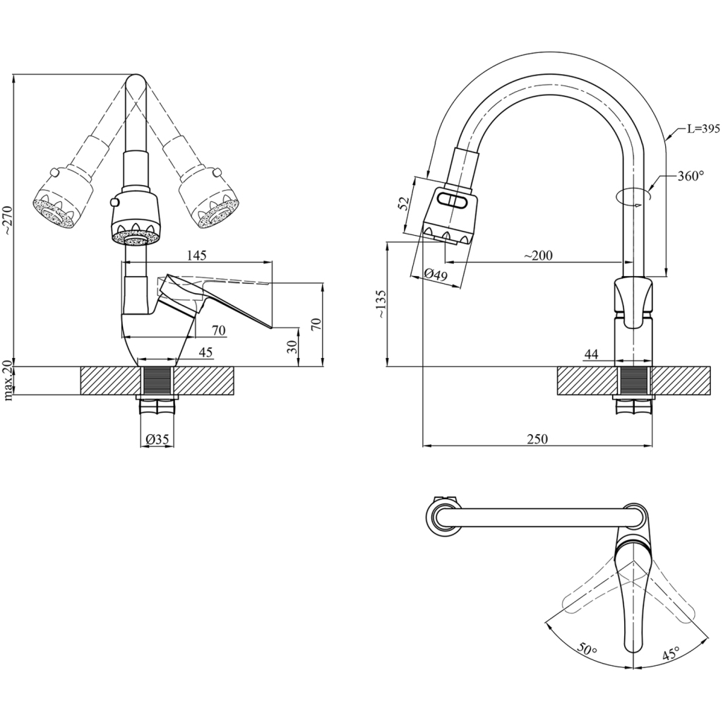 Змішувач Agua Sevilla-C039MOR (CV033909) - зображення 7