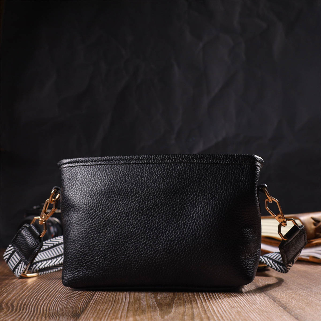 Сумка Vintage На плече з натуральної шкіри Чорна (22080) - зображення 10