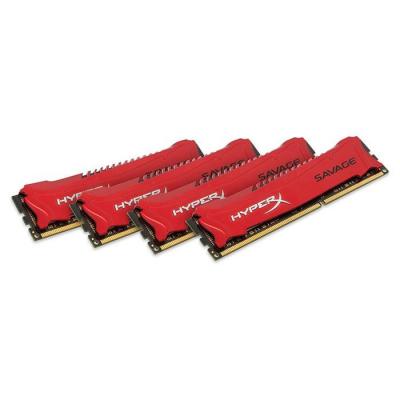 Модуль пам'яті для комп'ютера DDR3 32GB (4x8GB) 2133 MHz Savage Red Kingston Fury (ex.HyperX) (HX321C11SRK4/32) - зображення 2