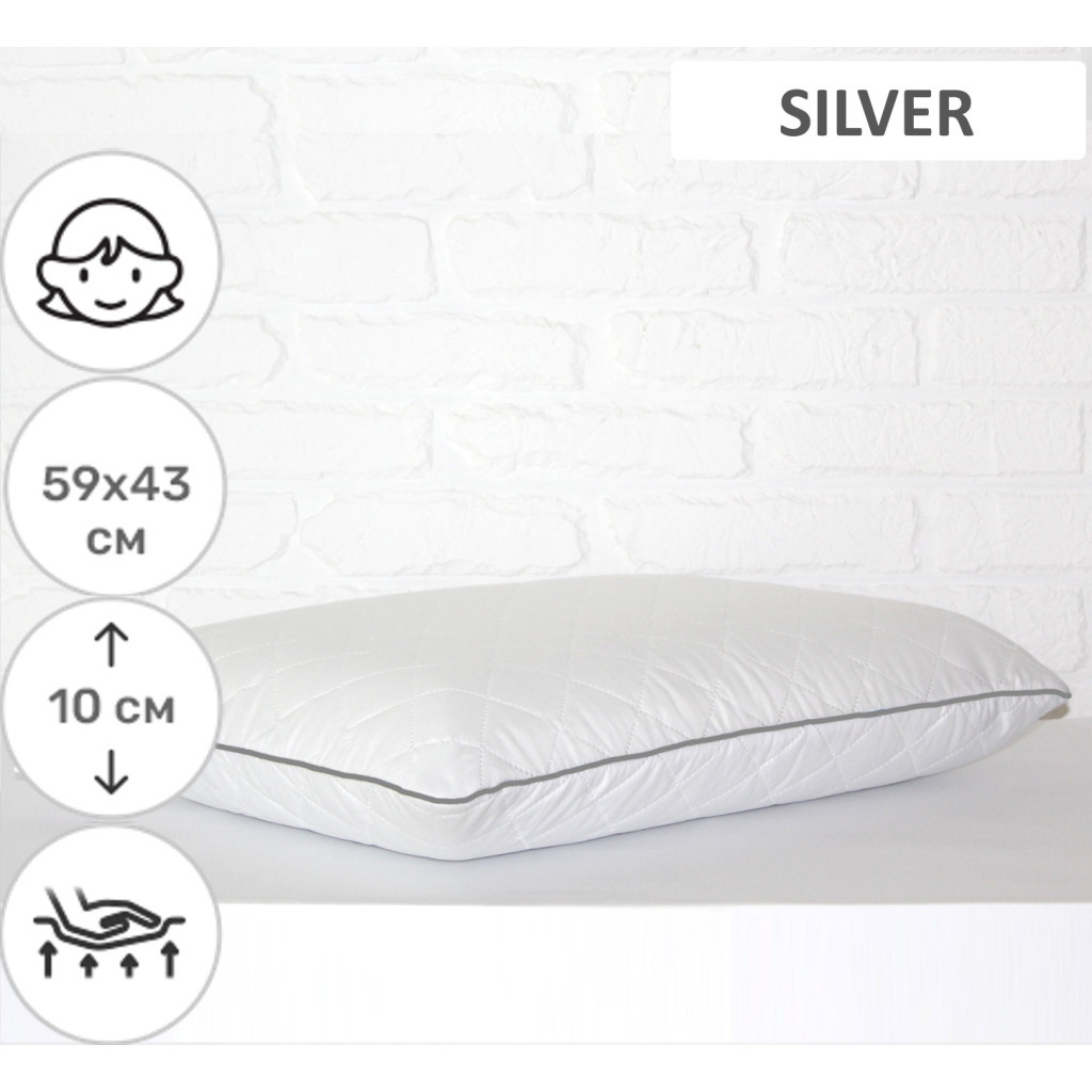 Подушка MirSon ортопедична 6083 Steep Line Silver WoMen 59х43х10 (2200003262377) - зображення 2
