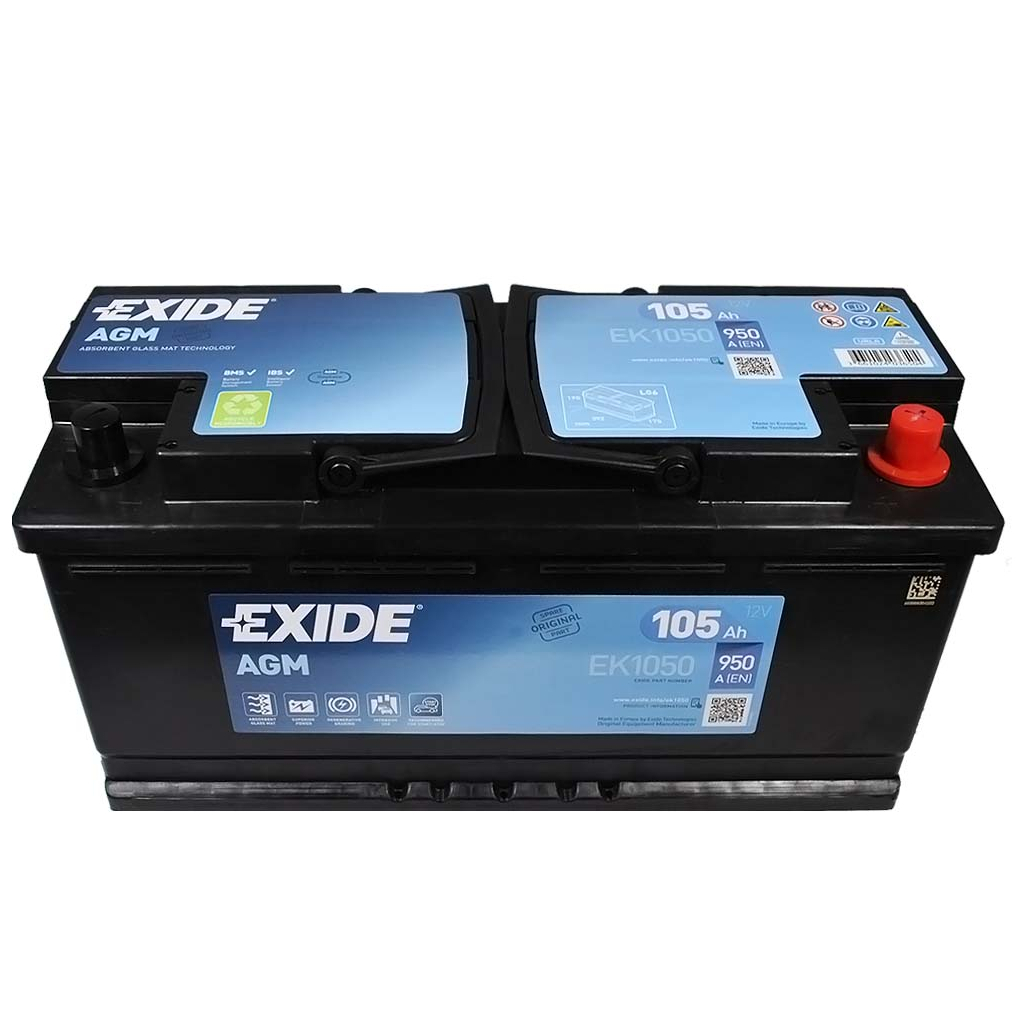 Акумулятор автомобільний EXIDE START-STOP AGM 105A (EK1050) - зображення 2