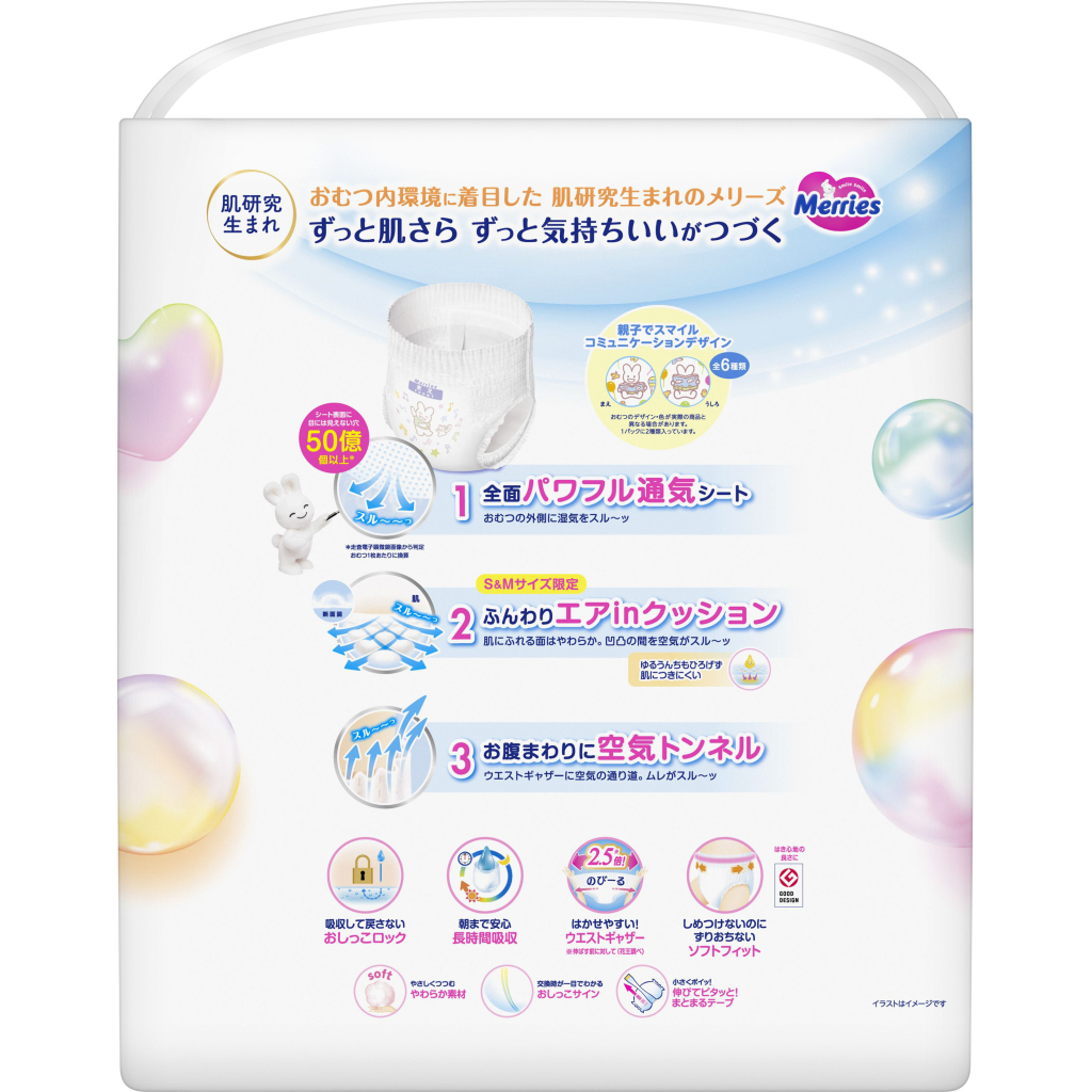 Підгузки Merries Трусики Ultra Jumbo М 6-11 кг 66 шт (4901301419019) - зображення 3