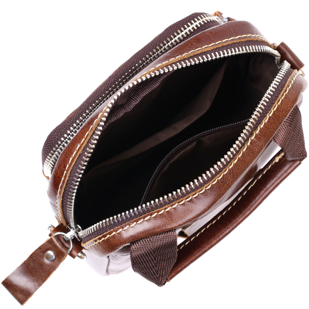 Сумка Vintage Невелика чоловіча з натуральної шкіри Коричнева (20478) - зображення 6