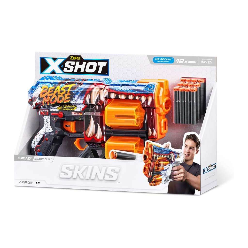 Іграшкова зброя Zuru X-Shot Швидкострільний бластер Skins Dread Beast Out (12 патронів) (36517P) - зображення 3