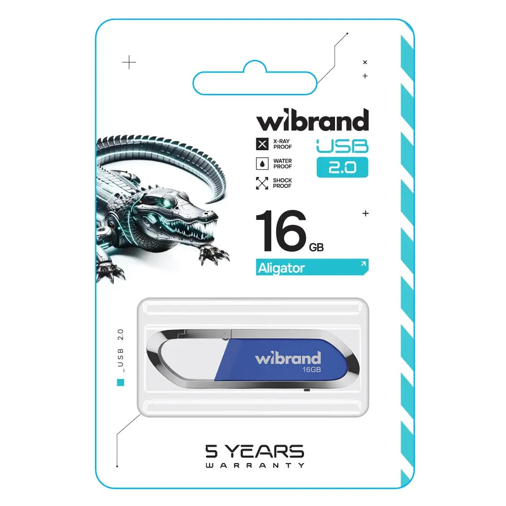 USB флеш накопичувач Wibrand 16GB Aligator Blue USB 2.0 (WI2.0/AL16U7U) - зображення 2