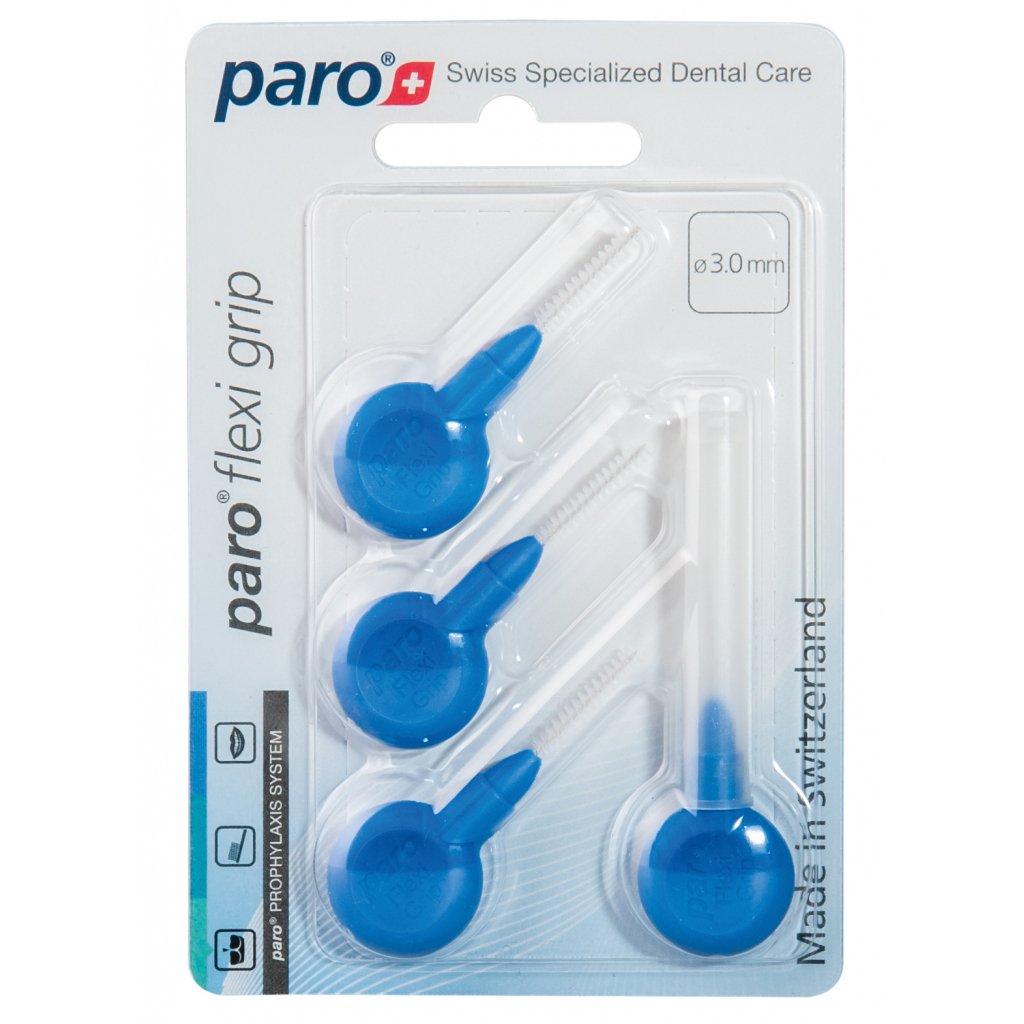 Щітки для міжзубних проміжків Paro Swiss Flexi Grip x-тонкі Ø 3.0 мм 4 шт. (7610458010716) - зображення 2