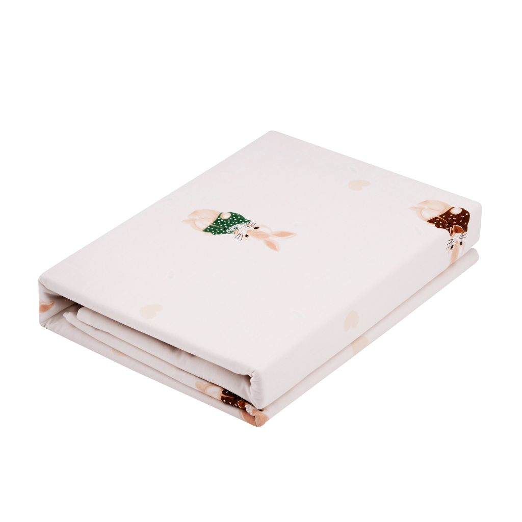 Постільна білизна Ardesto Gloria сатин кролики, бежевий полуториний євро 160х220 (ART1622BR) - зображення 3