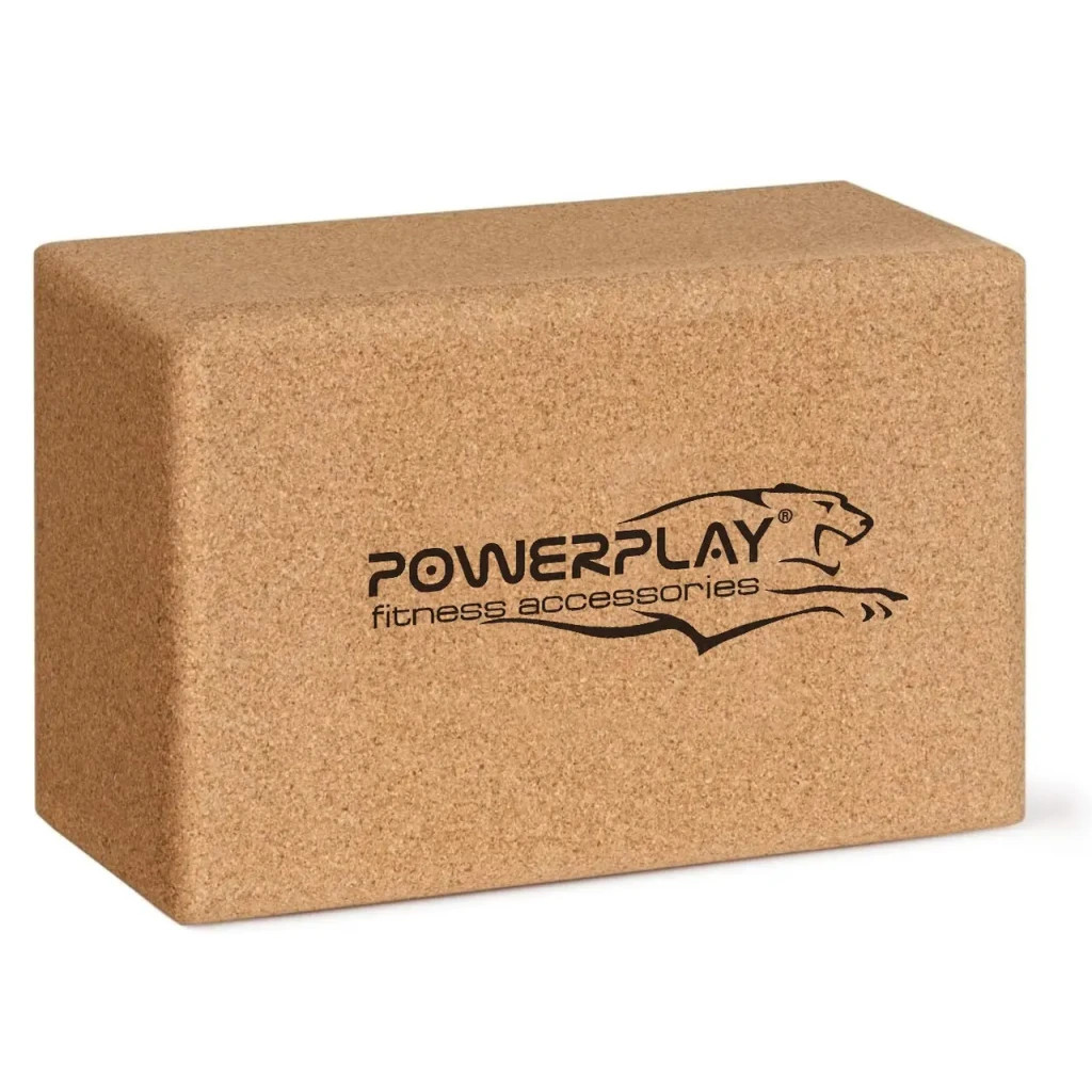 Блок для йоги PowerPlay з пробкового дерева Cork Yoga Block (PP_4006_Cork) - зображення 1