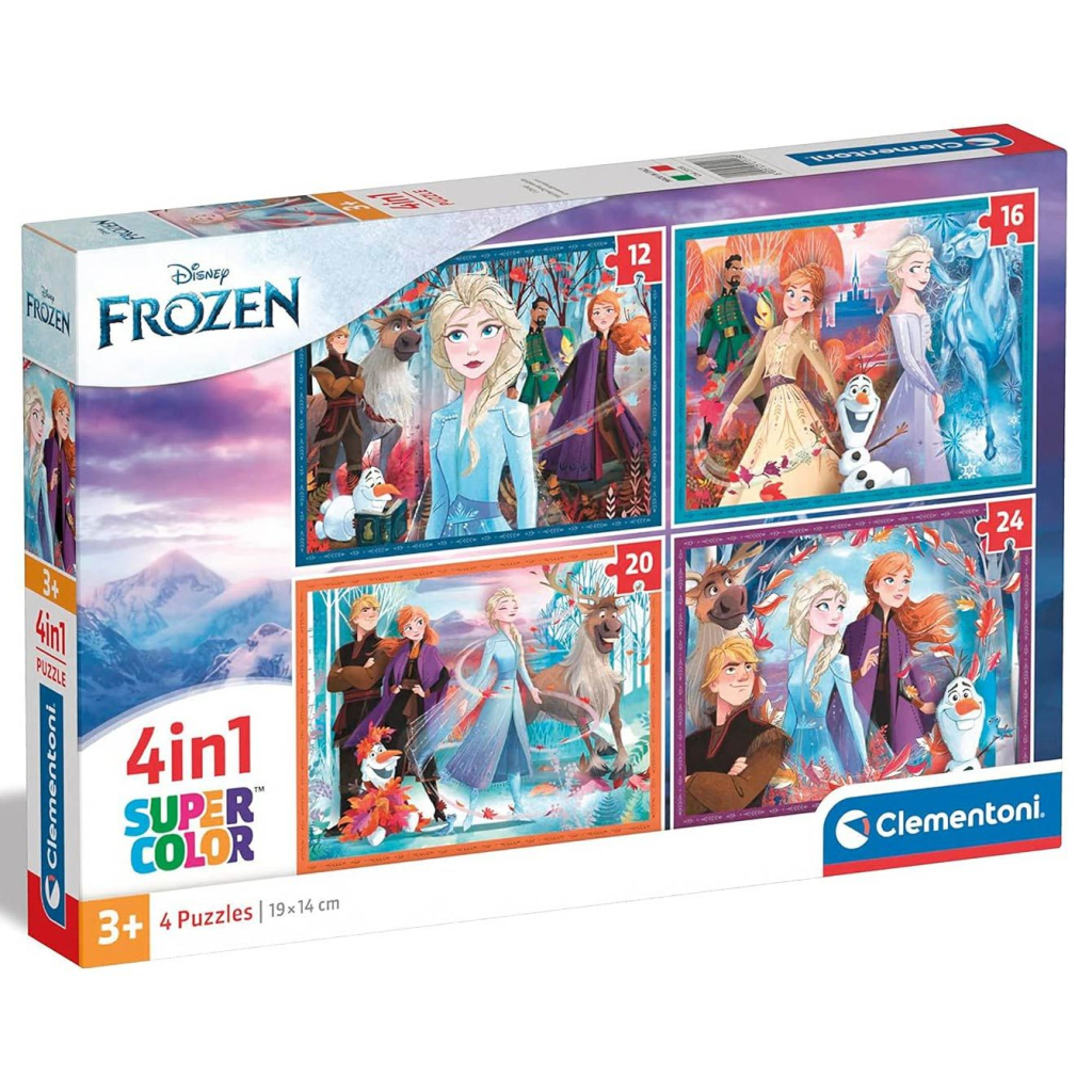 Пазл Clementoni 4 в 1 Frozen, 12,16,20 та 24 елементи (21518) - зображення 1
