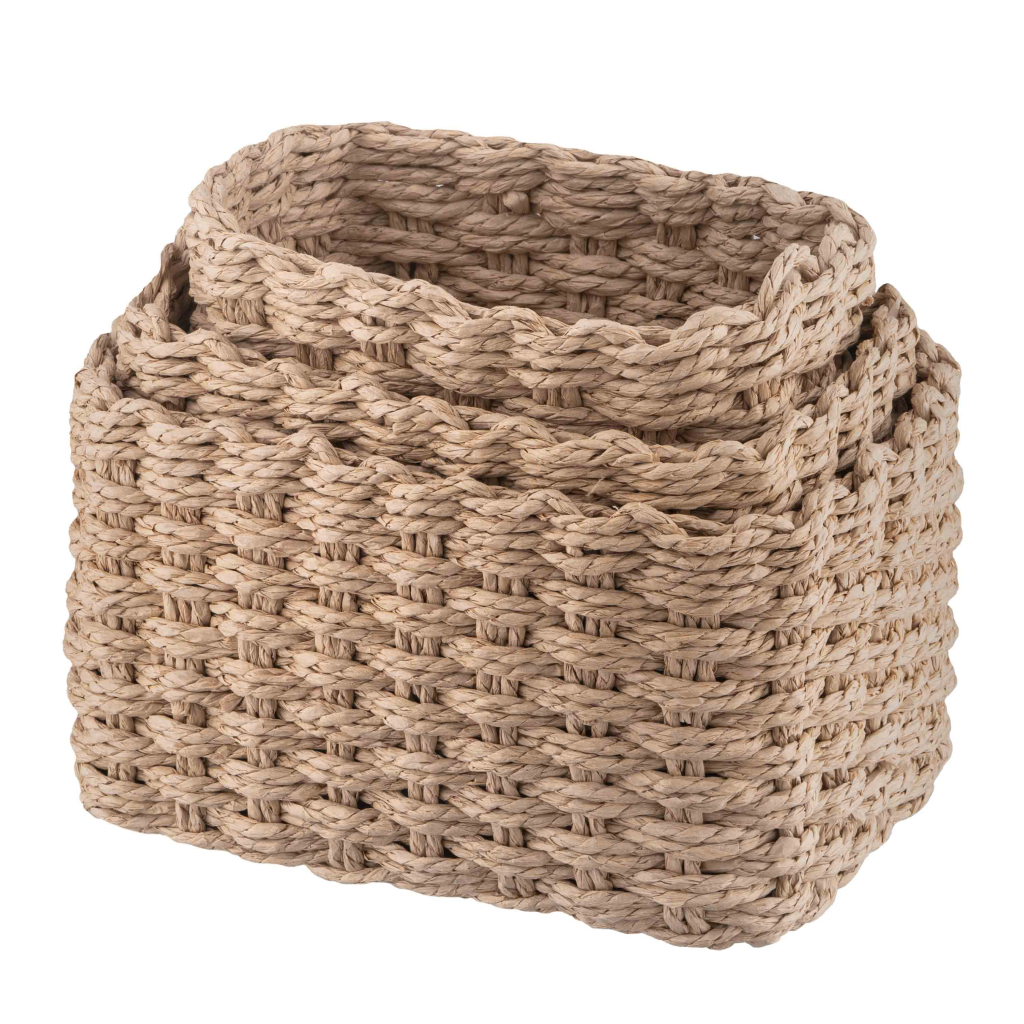 Кошик для зберігання Ardesto Prestigio Плетені Бежеві 3 шт. 3.3 / 2.2 / 1.4 л (ARHC2505BE) - зображення 2