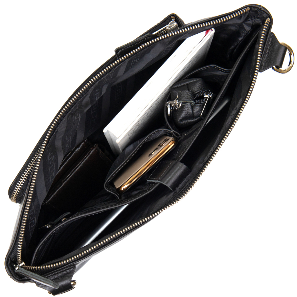 Сумка Grande Pelle Шкіряна чоловіча Чорна (11437) - зображення 7