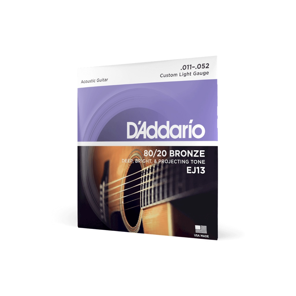 Струни для гітари D'Addario 80/20 Bronze Custom Light (11-52) (EJ13) - зображення 2