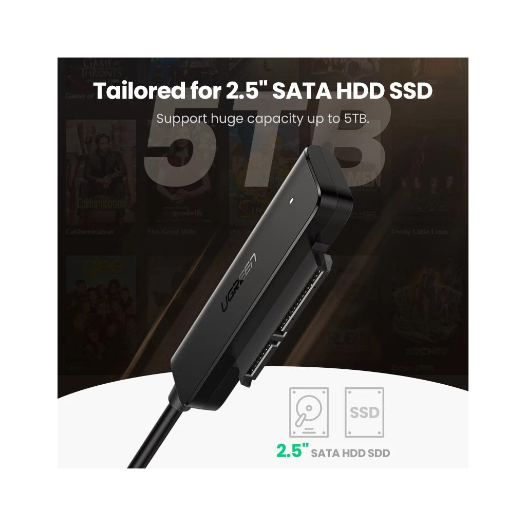 Перехідник USB 3.0 Type-А to SATA III (F) CM321 Ugreen (70609) - изображение 3