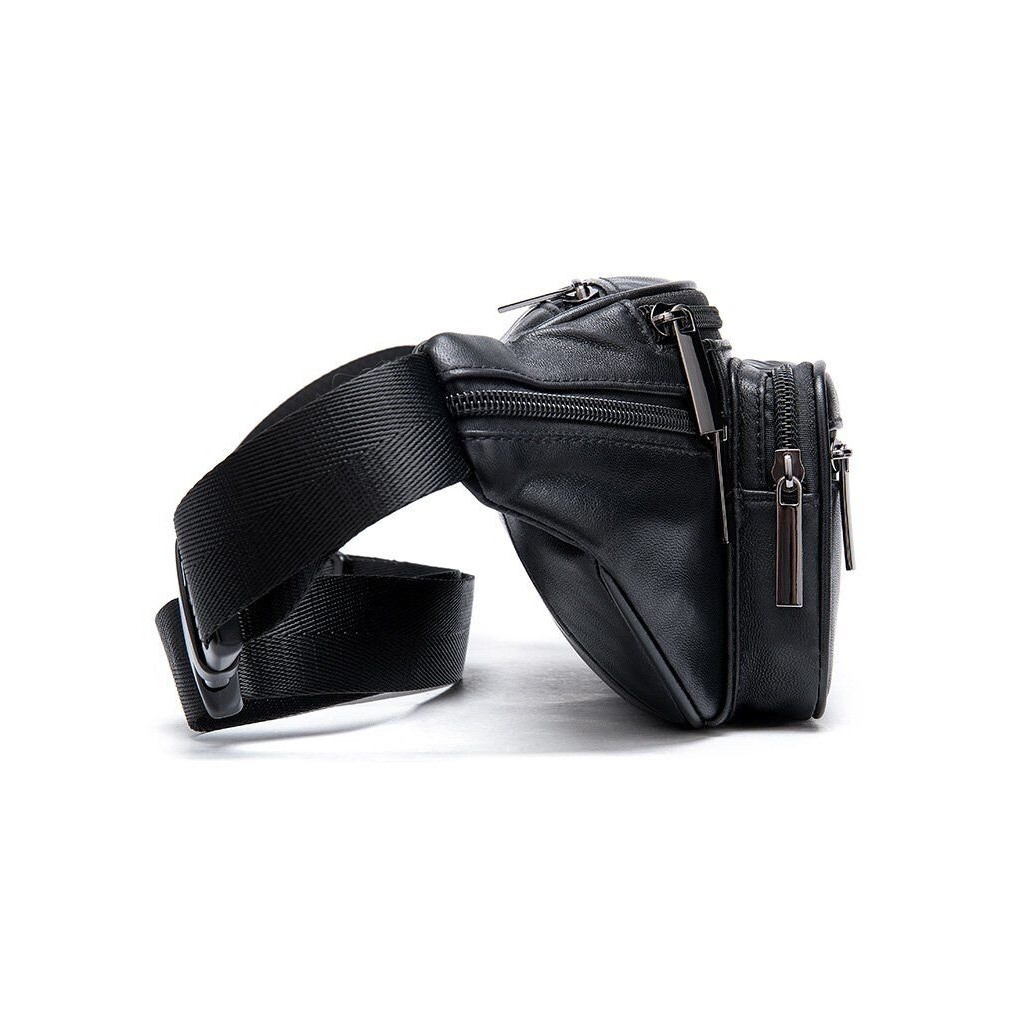 Сумка Vintage Поясна з овечої шкіри Чорна (20205) - зображення 5