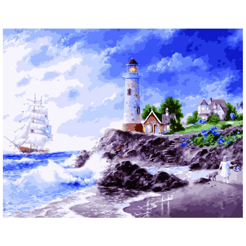 Картина по номерам Strateg Морський пейзаж 40х50 см (VA-2636) - зображення 1