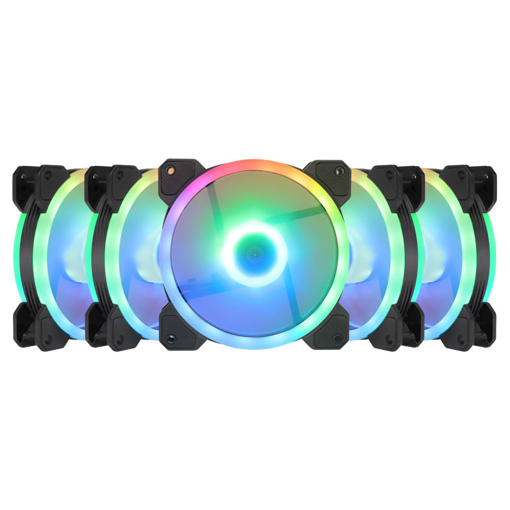 Кулер до корпусу Gelid Solutions AMBER 5 ARGB Combo Bundle (5-fan pack) (RF-RGB-MP-01) - зображення 1