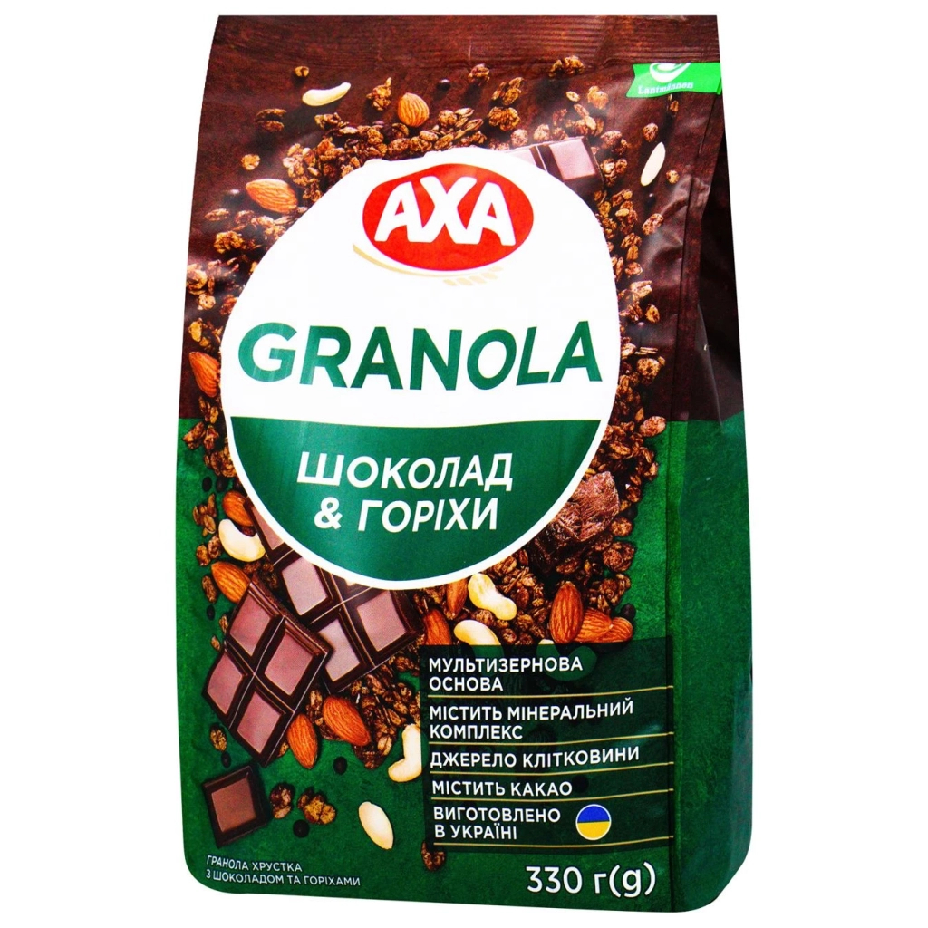 Гранола АХА хрустка з шоколадом і горіхами 330 г (4820237692580) - изображение 1