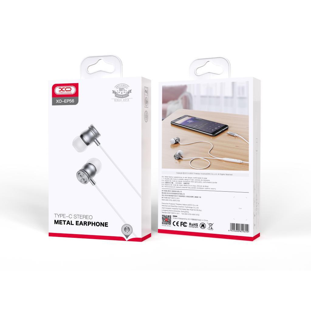 Навушники XO EP56 Type-C Silver (XO-EP56SL) - зображення 3