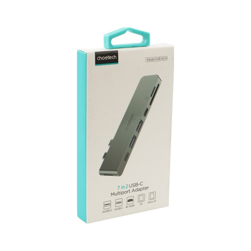 Порт-реплікатор Choetech Dock-Station USB-C 7-in-1 (HDMI/картридер/USB-A/USB-C, for MacBook Pro/Air) (HUB-M14-GY-V2) - зображення 4