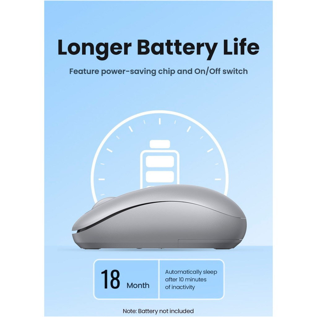 Мишка Ugreen MU105 Wireless Gray (90669) - зображення 12