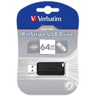 USB флеш накопичувач Verbatim 64GB Store 'n' Go PinStripe Black USB 2.0 (49065) - зображення 5