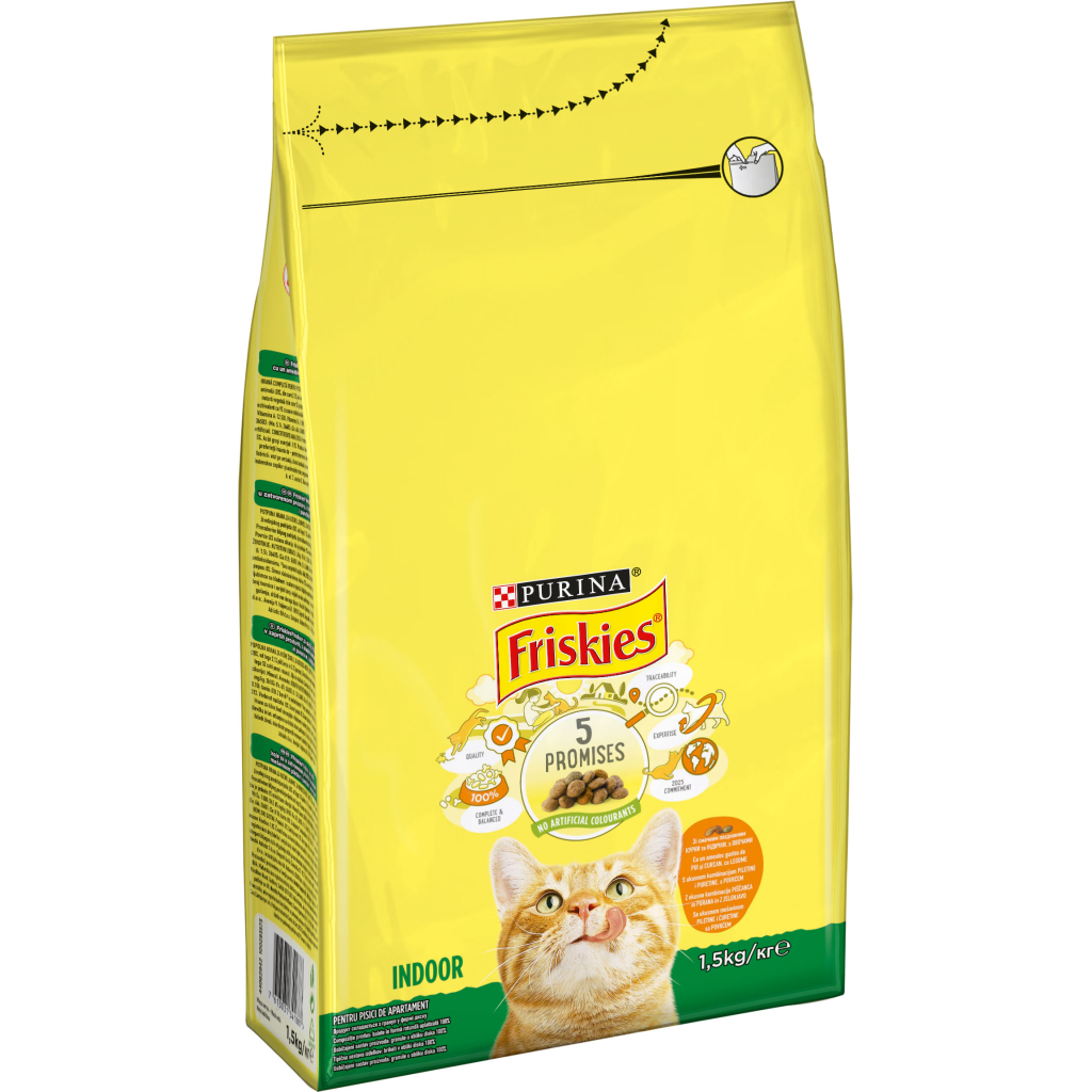 Сухий корм для кішок Purina Friskies Indoor з куркою та овочами 1.5 кг (7613031341887) - зображення 1