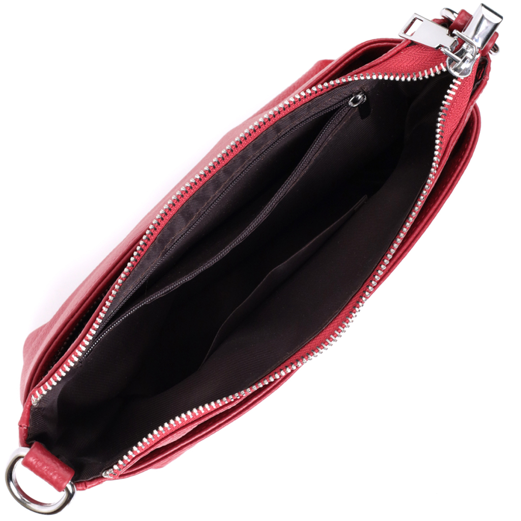 Сумка Vintage Жіноча середнього розміру на три відділення із натуральної шкіри Червона (22803) - зображення 8