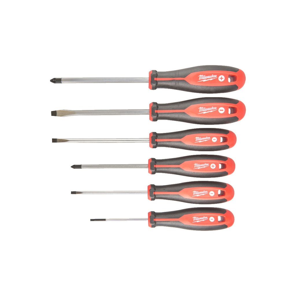Набір викруток Milwaukee магнітних з тригранною рукояткою PZ1/PZ2/SL3/SL4/SL5.5/SL6.5, 6шт (4932471806) - зображення 2