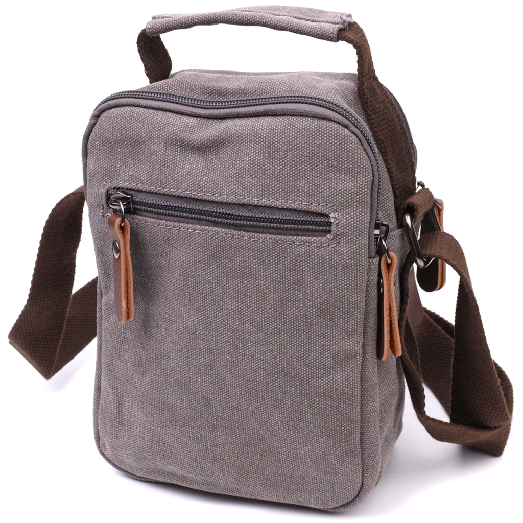 Сумка Vintage Чоловіча з щільного текстилю Сіра (22217) - зображення 2