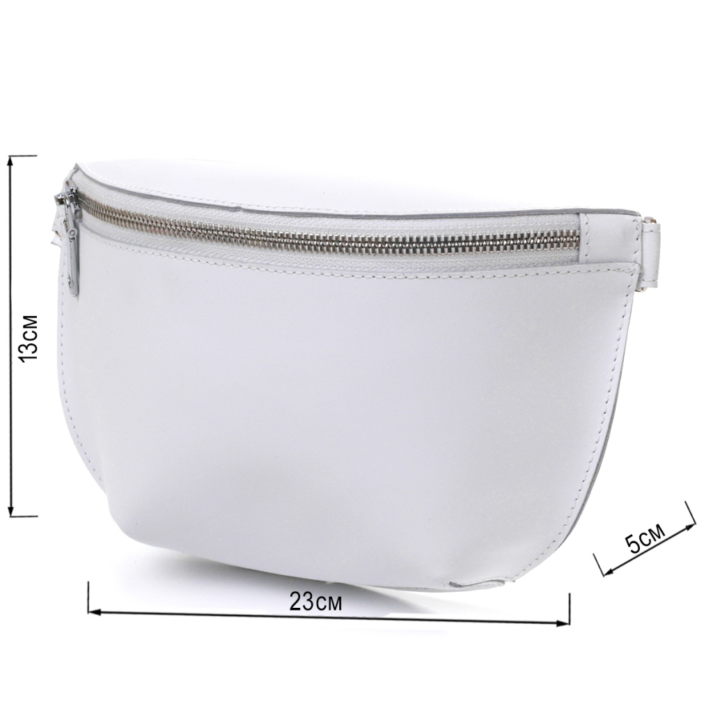 Сумка Shvigel Шкіряна бананка Біла (16384) - зображення 3